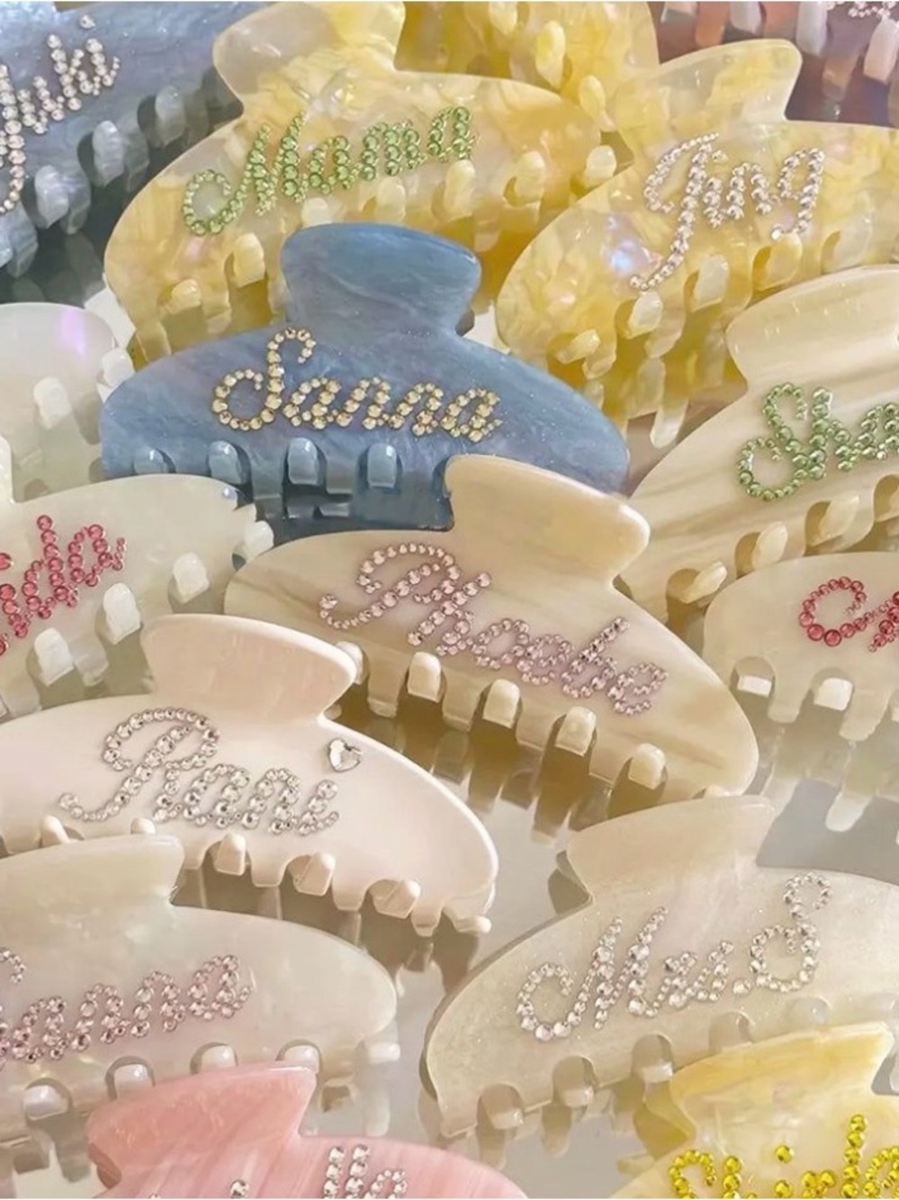 Personalized Rhinestone Hair Claw Clip